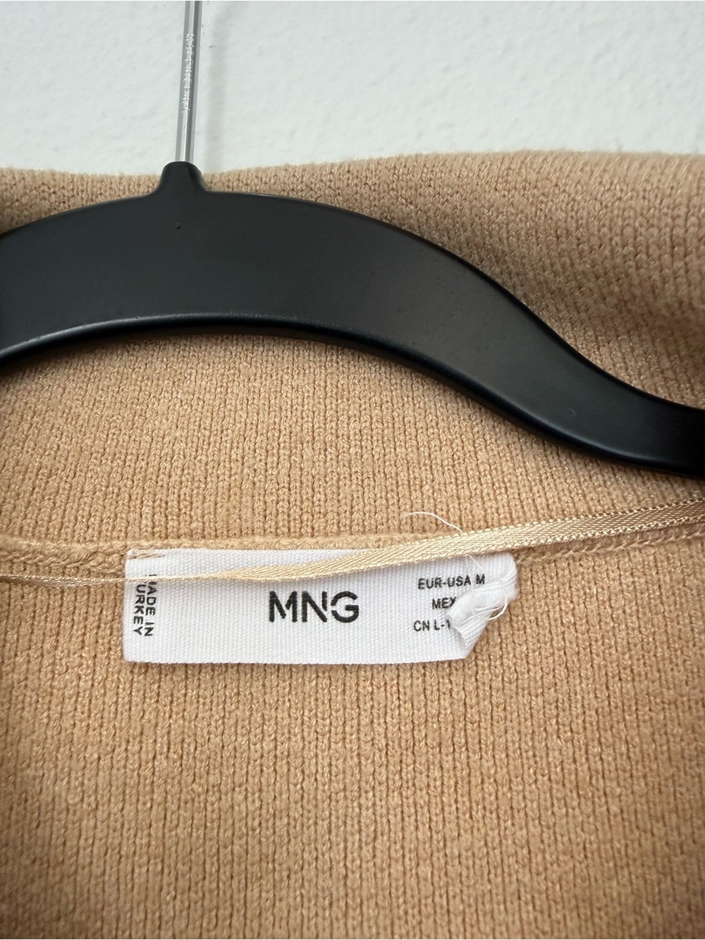 Mango Cropped Camel Button-Front Knit Jacket - Picture 3 of 3